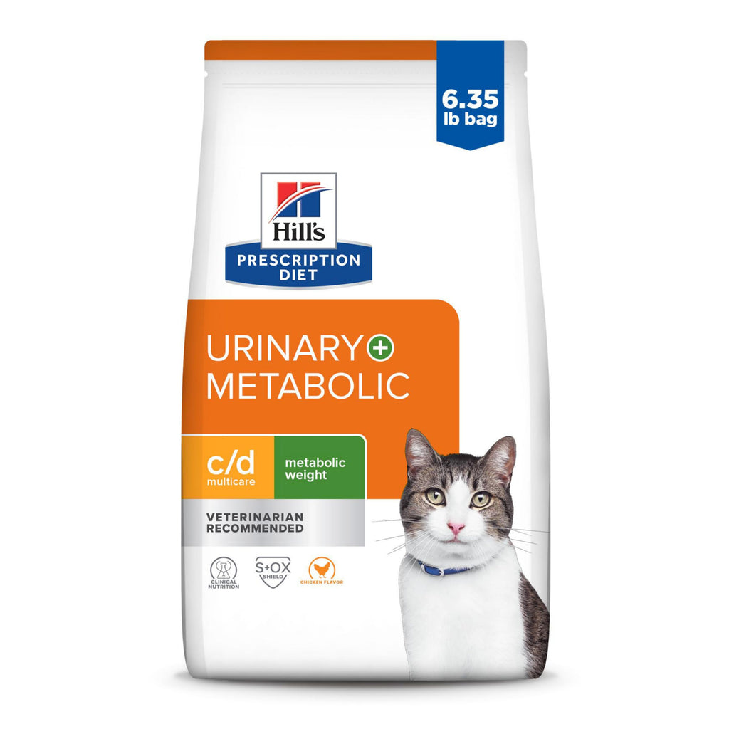 Hills Prescription Diet c/d + Metabolic Urinary + Weight Care Chicken Flavor Dry Cat Food Veterinary Diet 6.35 lb. Bag