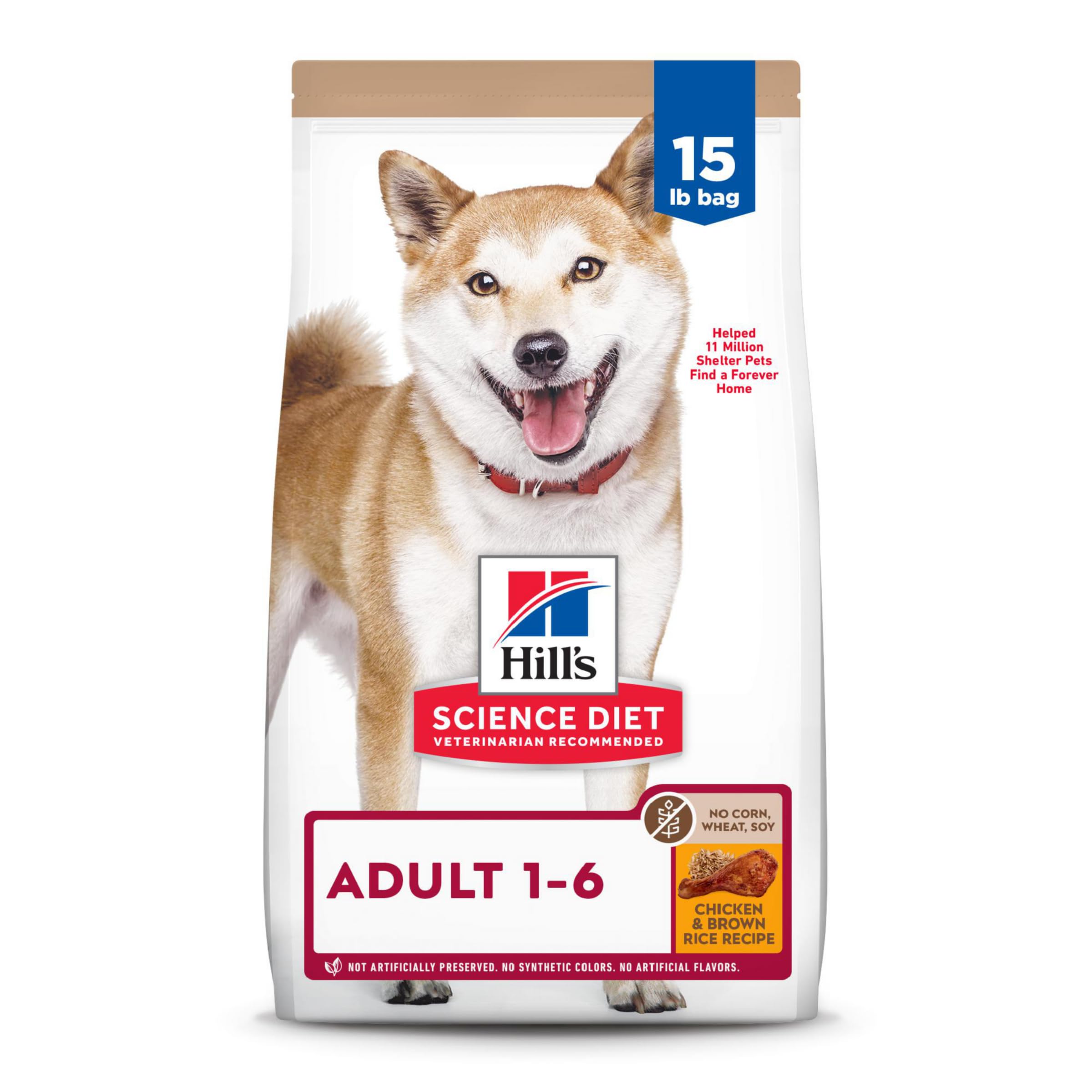Hills Science Diet Adult No Corn Wheat or Soy Chicken Dry Dog Food 15 lbs.