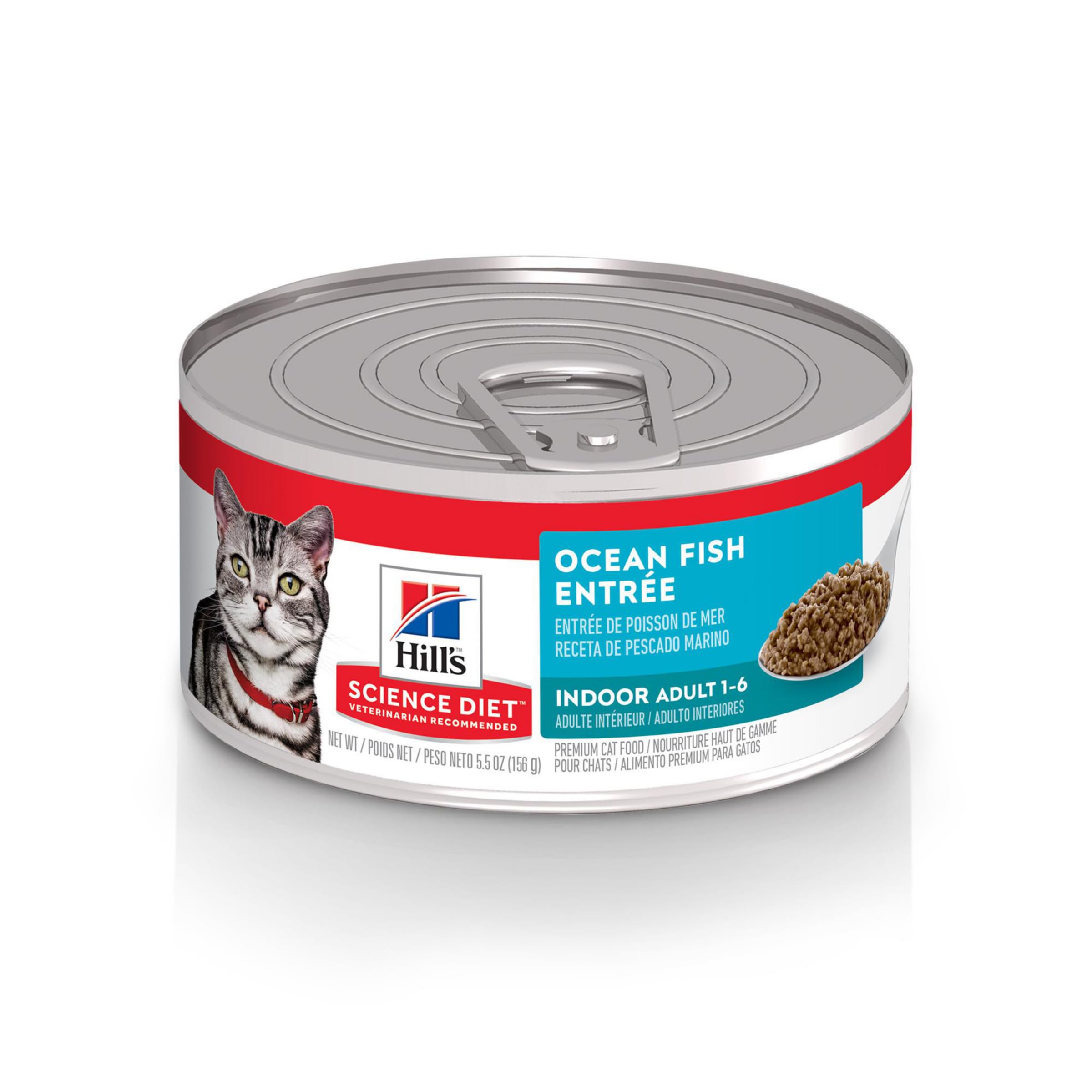 Hills Science Diet Adult Indoor Ocean Fish Entree Canned Wet Cat Food 5.5 oz. Case of 24