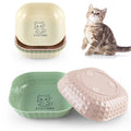 6-Pack Cat Food Bowls Whisker Fatigue Cat Dishes for Food Cute Cat Bowl with Non-Slip Feet 5.5" Flat Kitten Bowls for Wet Food Small Cat Plates for Indoor Cats