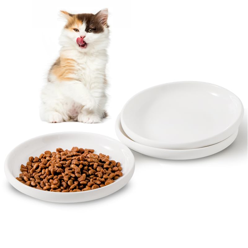 Howise 3 PCS Ceramic Cat Bowls Howise Pet Bowl Cat Dishes for Food and Water 5.5 in Cat Food Dish 3 Pack Cat Food Bowls Set Small Dog Dish