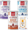 Aurora Pet Variety Pack (3) Daily Boosters Dogs and Cat Treats (1) Beef Bone Broth (1) Turkey Bone Broth (1) Probiotic Goats Milk with AuroraPet Wipes