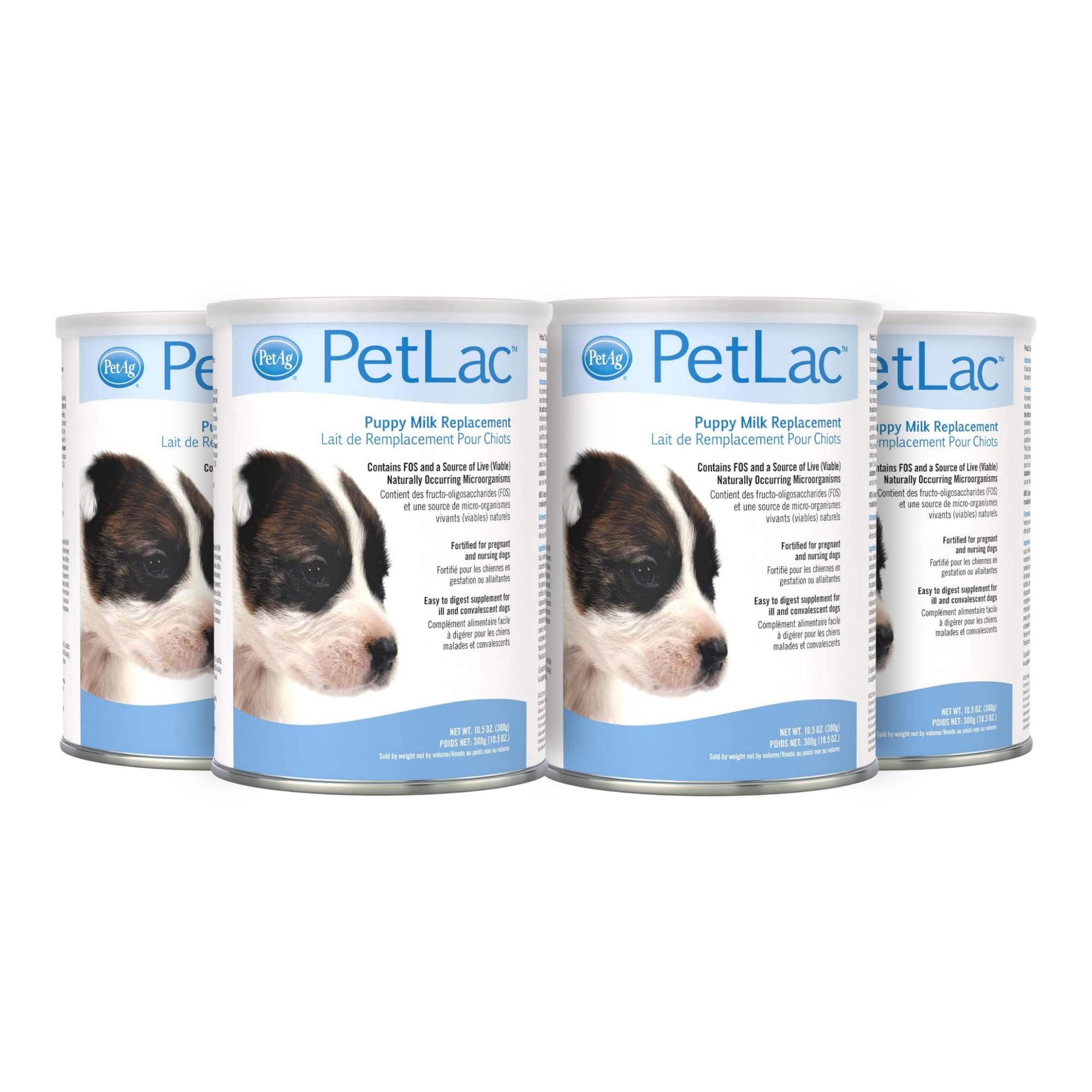 Pet-Ag PetLac Powder for Puppies - 10.5 oz Pack of 4 - Puppy Milk Replacement Powder for Puppies Newborn to Six Weeks Old - Easy to Digest