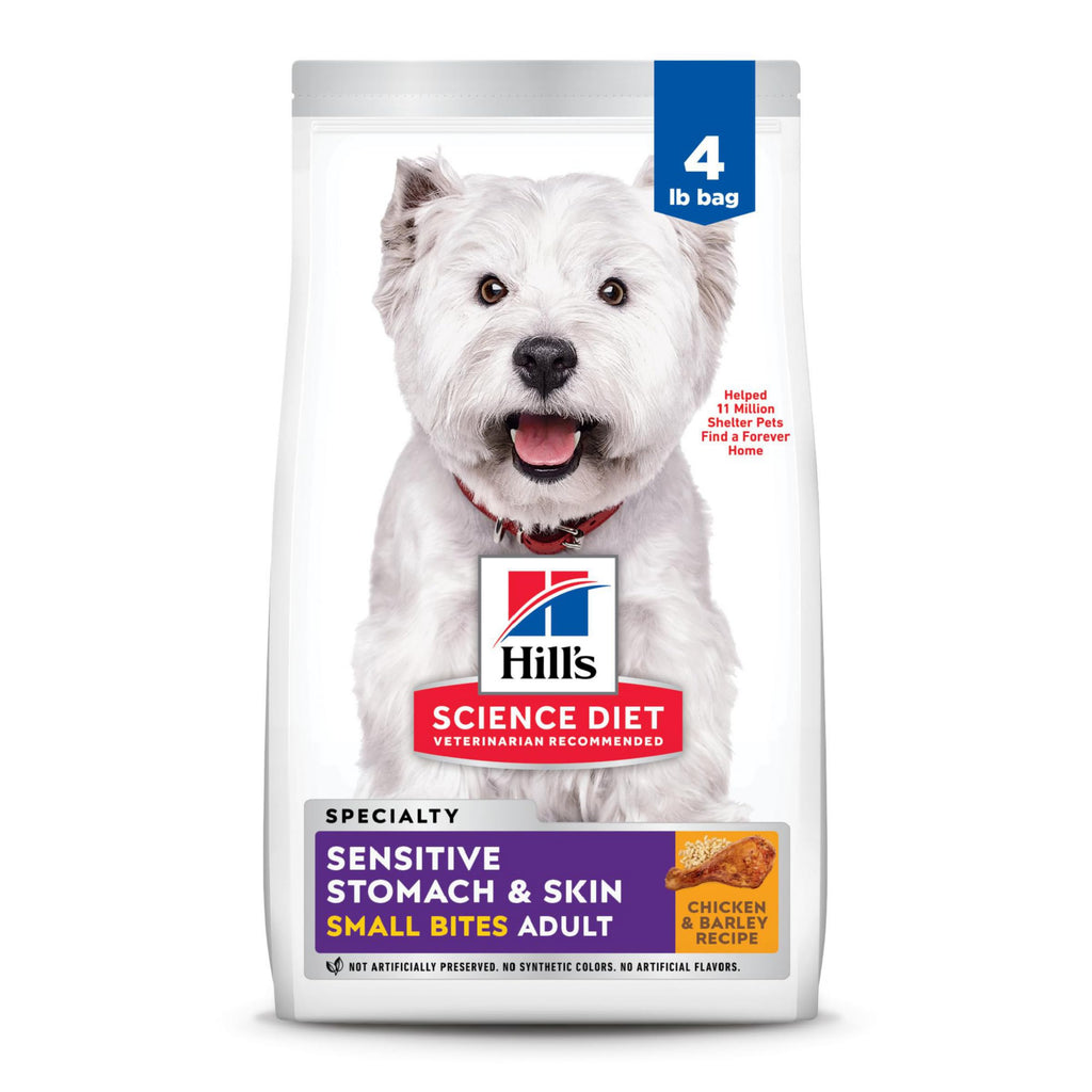 Hills Science Diet Adult Sensitive Stomach & Skin Small Bites Dry Dog Food Chicken Recipe 4 lb Bag