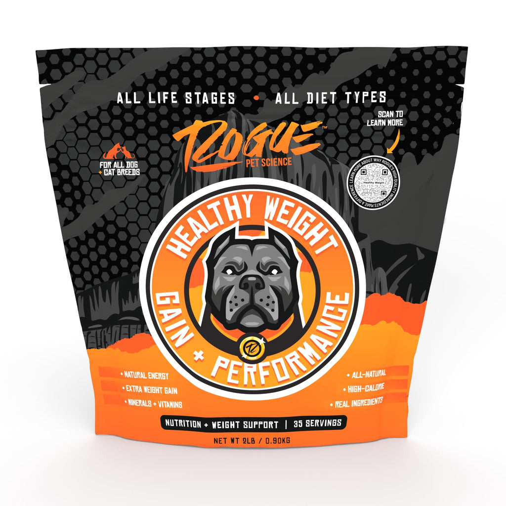 ROGUE PET SCIENCE Healthy Weight - Natural Weight Gainer for Dogs - High Calorie Tasty Dog Food & Cat Food Topper - Supports Weight Gain Gut Health & Digestion - Helps Provide Natural Energy (2 lbs)