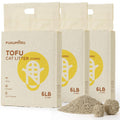 FUKUMARU Tofu Cat Litter Natural Unscented Dust Free Cat Litter Flushable Cat Litter Quick Clumping Lightweight Low Tracking Cat Litter Pellets Effective Odor Control 18 LBS (3 Packs)