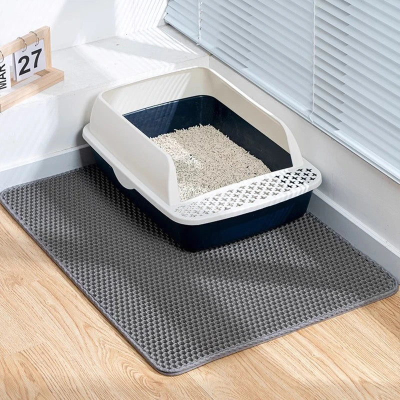 60X90cm 40x50cm Waterproof Cat Litter Mat Double Layer Litter Box Tray Pad Washable Non-Slip Pet Toilet Training Mat