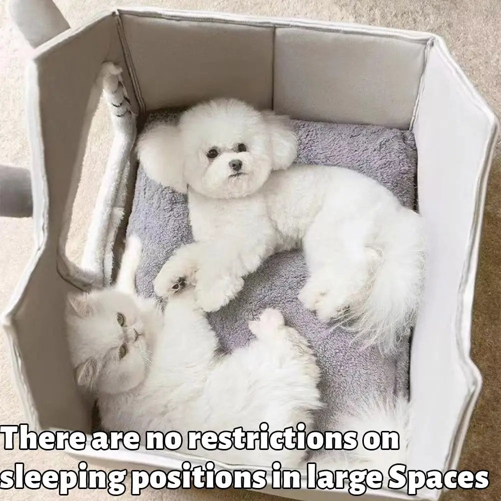 Foldable Double Roof Dog House Small Kennel Bed Mat Winter Warm Cat Nest Pet Sofa Cave Basket for Puppy 3.5kg
