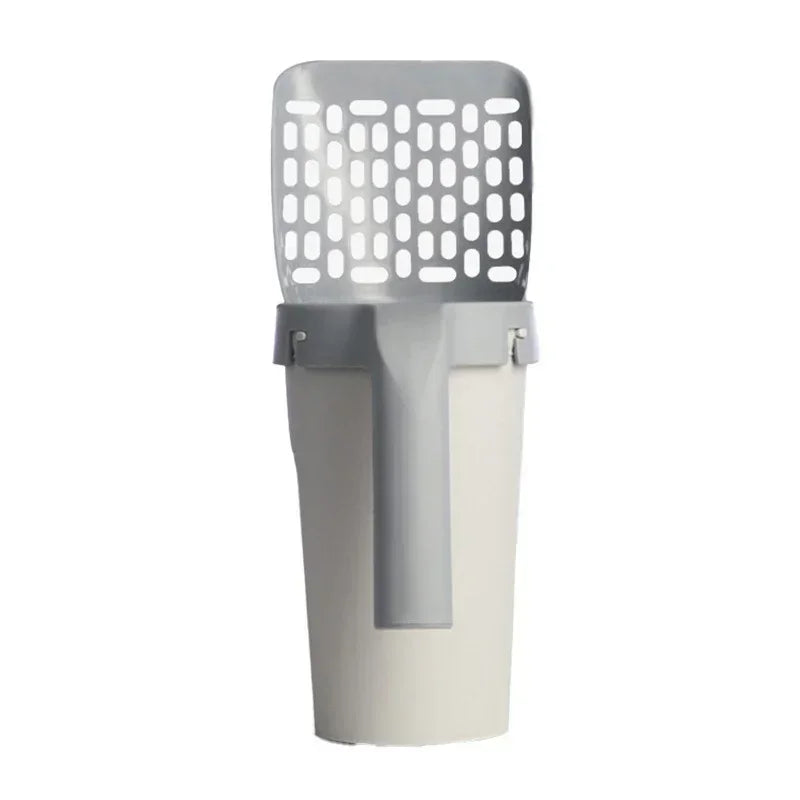 One Piece Cat Litter Scoop All in One Detachable Cat Poop Scooper with Built-in Garbage Bag Box No Mess Durable Pet Supplies