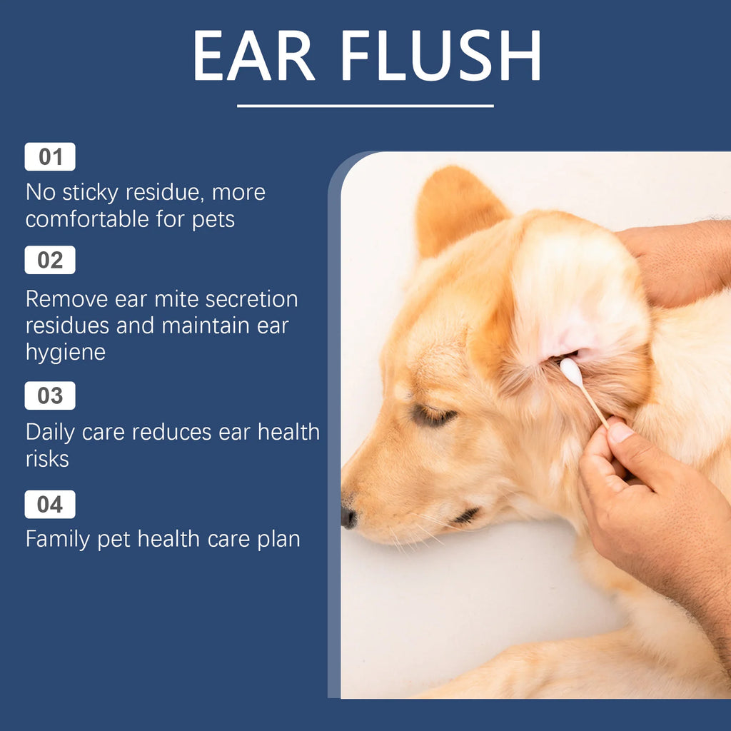 Cat Dog Ear Cleanser Relieve Discomfort Remove Ear Mite Dirt for Odor Control Itch Relief Pet Ear Care Cleaning Products 100ml