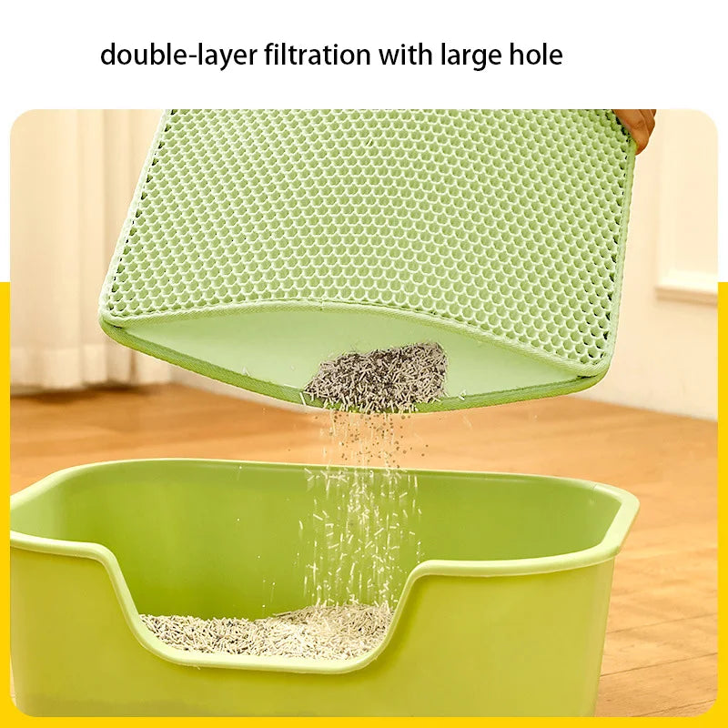 60X90cm 40x50cm Waterproof Cat Litter Mat Double Layer Litter Box Tray Pad Washable Non-Slip Pet Toilet Training Mat