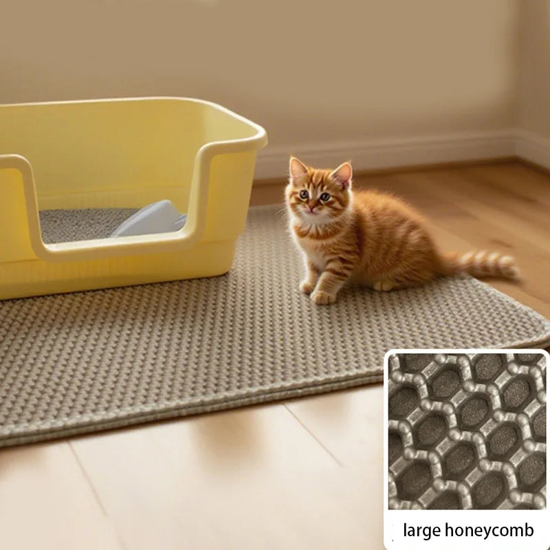 60X90cm 40x50cm Waterproof Cat Litter Mat Double Layer Litter Box Tray Pad Washable Non-Slip Pet Toilet Training Mat
