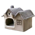 Foldable Double Roof Dog House Small Kennel Bed Mat Winter Warm Cat Nest Pet Sofa Cave Basket for Puppy 3.5kg