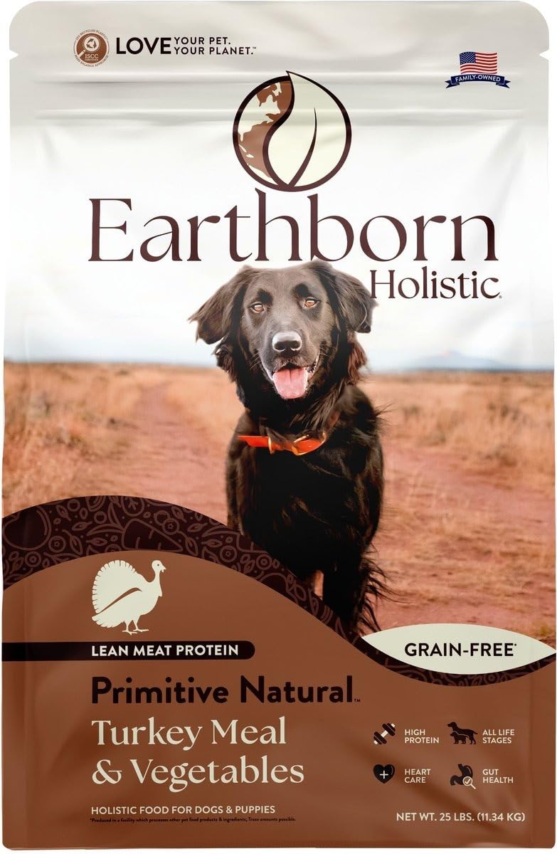 Earthborn Holistic Primitive Natural Turkey Meal & Vegetables Grain Free Dog Food (25 Pounds)