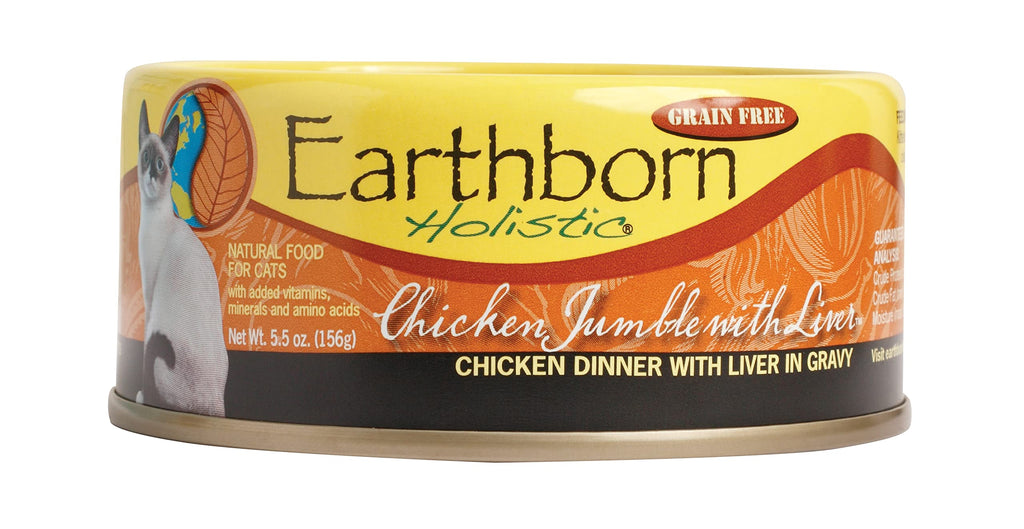 Earthborn Holistic Chicken Jumble With Liver Grain-Free Moist Cat Food 5.5 oz Can