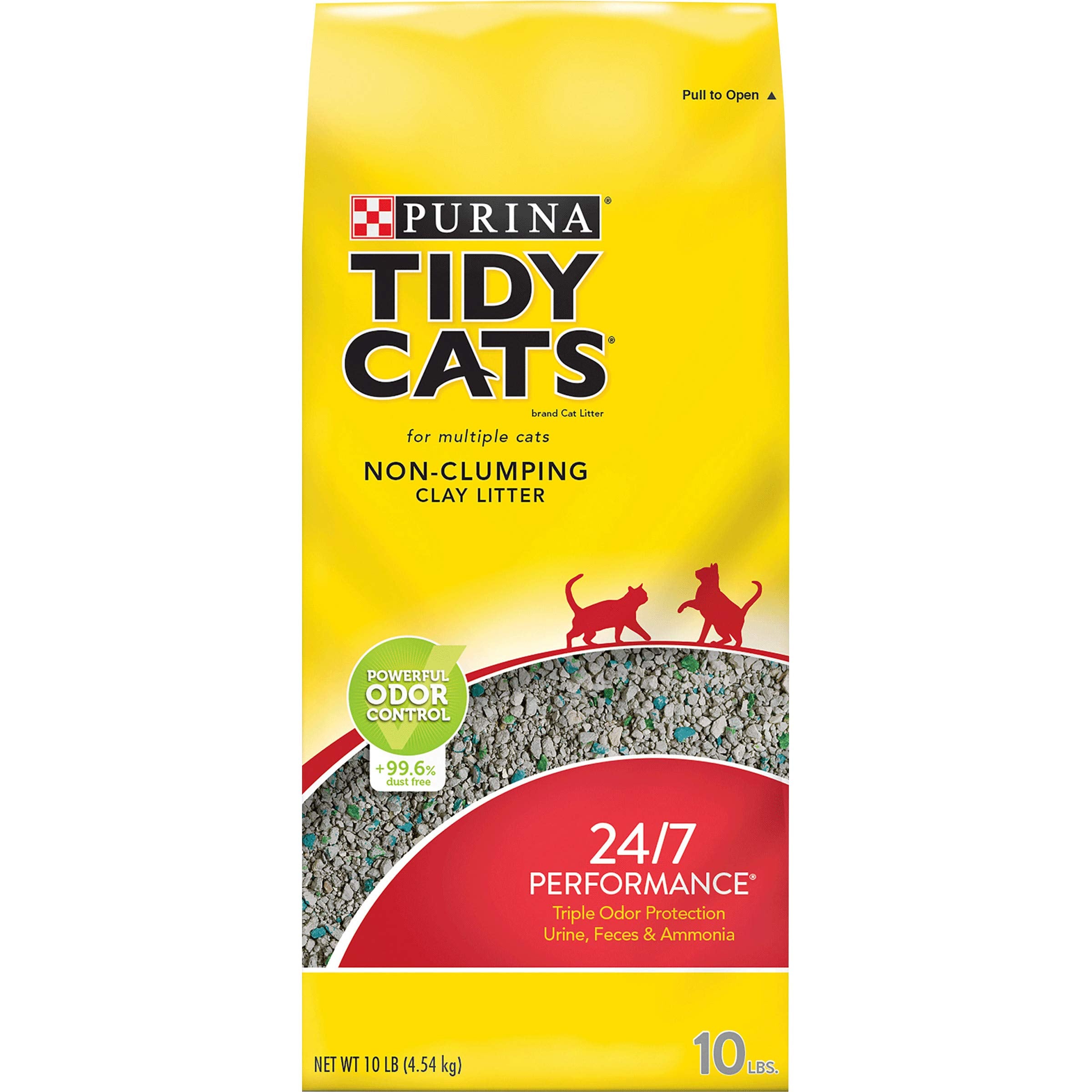 Purina Tidy Cats Non Clumping Cat Litter 24/7 Performance Multi Cat Litter - (4) 10 lb. Bags
