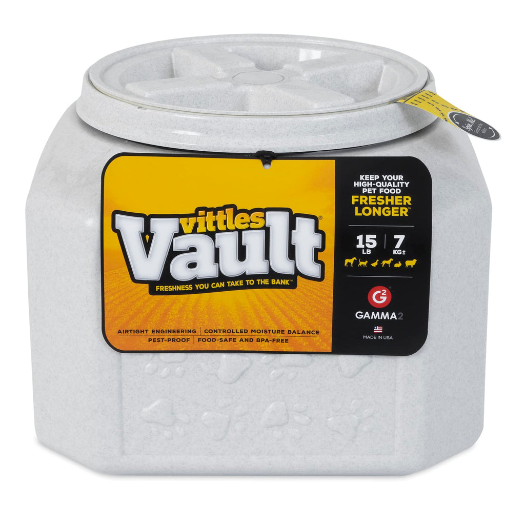 Gamma2 Vittles Vault Dog Food Storage Container with Airtight Lid holds up to 10-15 Pounds of Dry Pet Food Cat Kibble and Bird Feed BPA Free Made in USA