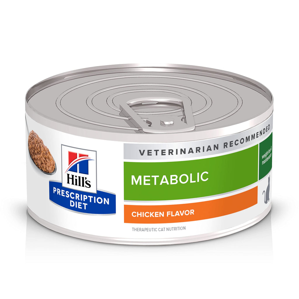 Hills Prescription Diet Metabolic Weight Management Chicken Flavor Wet Cat Food Veterinary Diet 5.5 oz. Cans 24-Pack